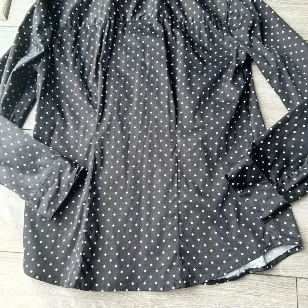 Chico’s Black Polka Dots Stretch Button Down Shirt - Picture 10 of 13